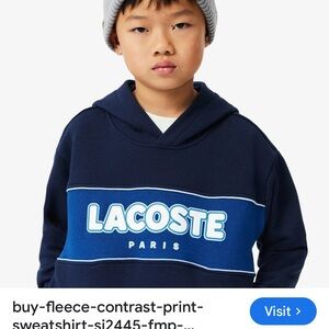 Lacoste Kids' Dark Blue Hoodie with Logo